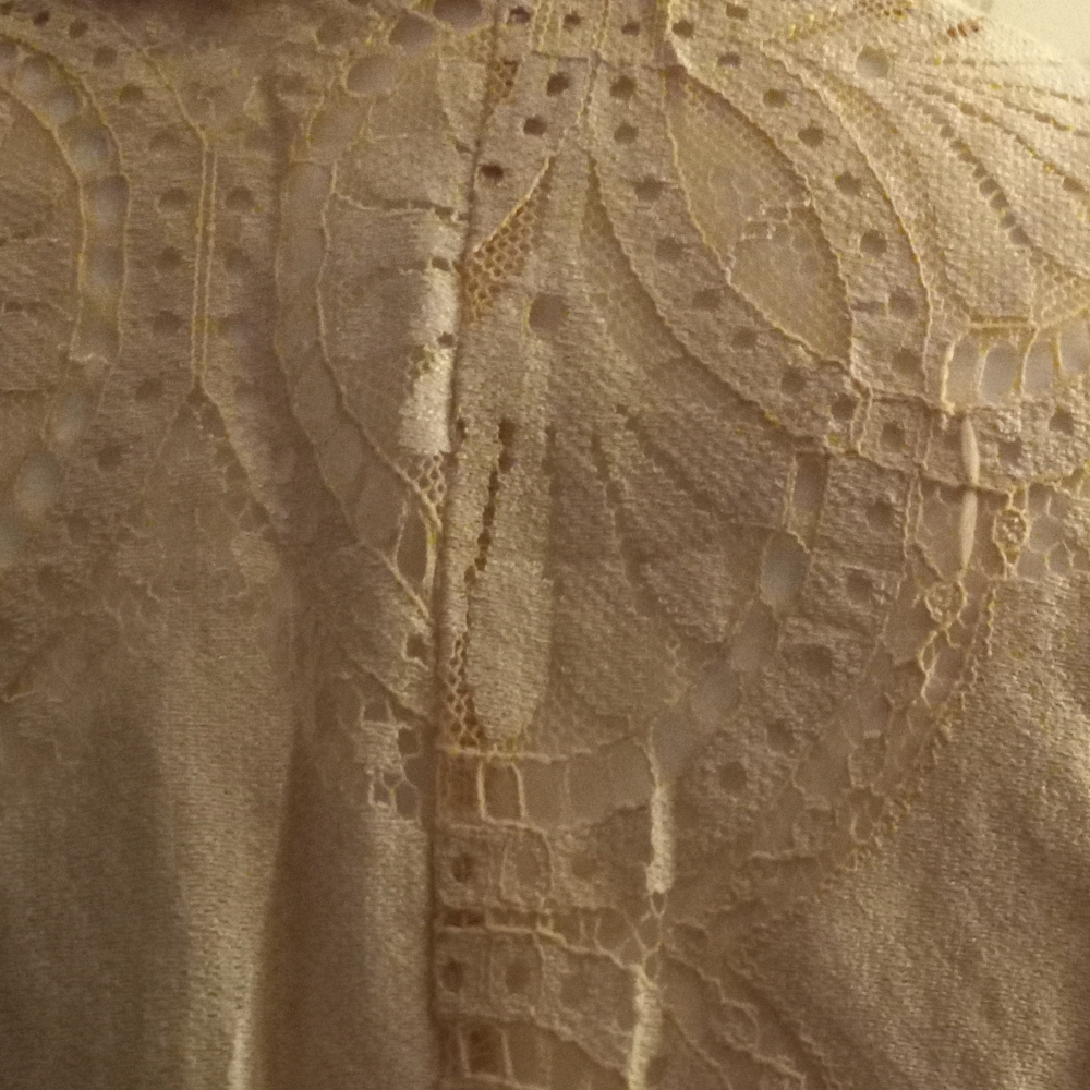 new,y2k hollow out pink lace button vest,sides print patterns do not match, med. - Picture 4 of 6